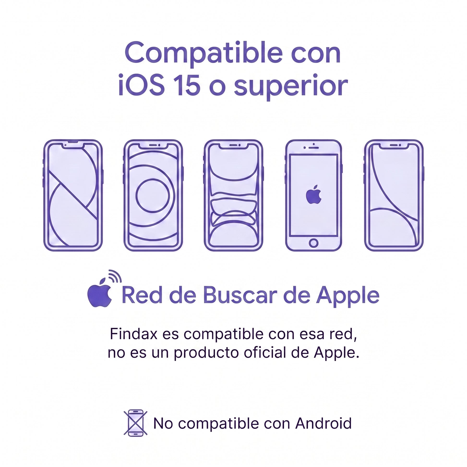 Compatible con iPhone a través de Find My de Apple