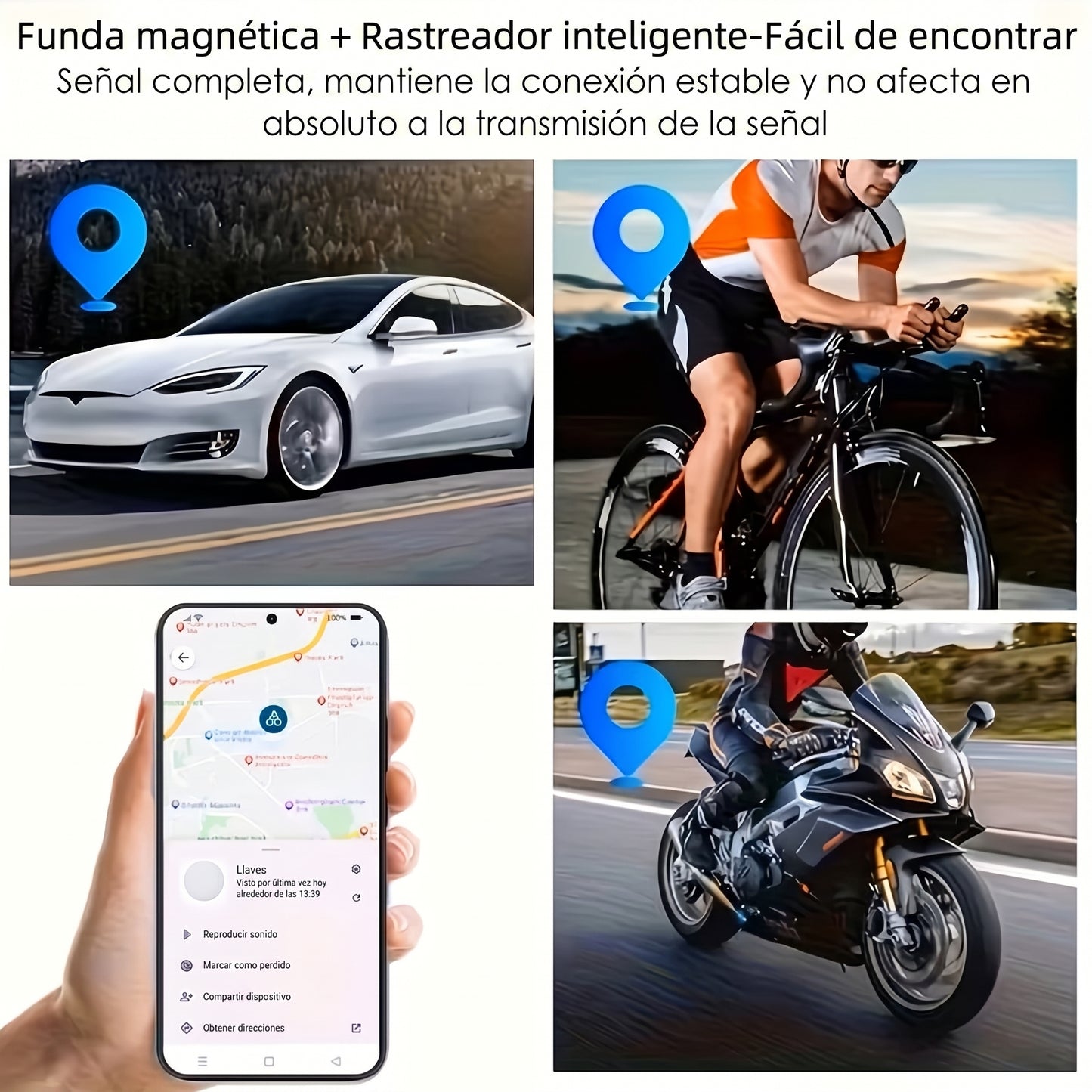 Findax iPhone en el coche, la bici o la moto, señal completa